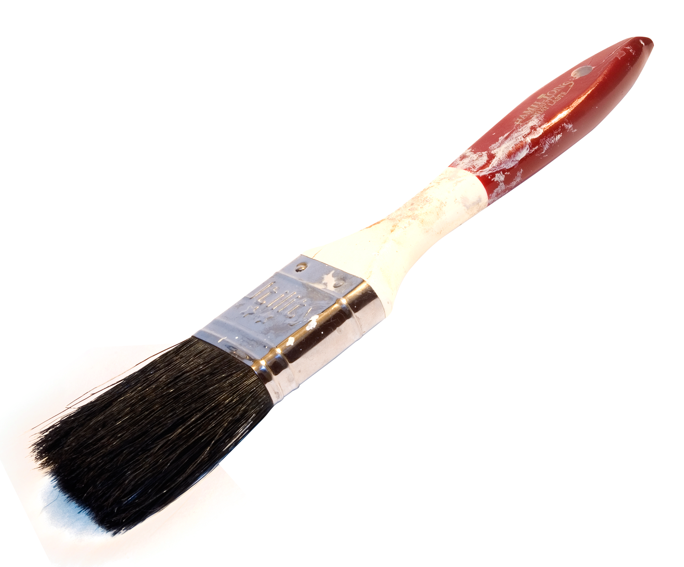 A Paint Brush With A Red Handle
