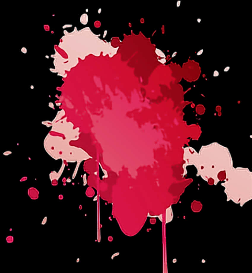 A Red And White Splatter On A Black Background