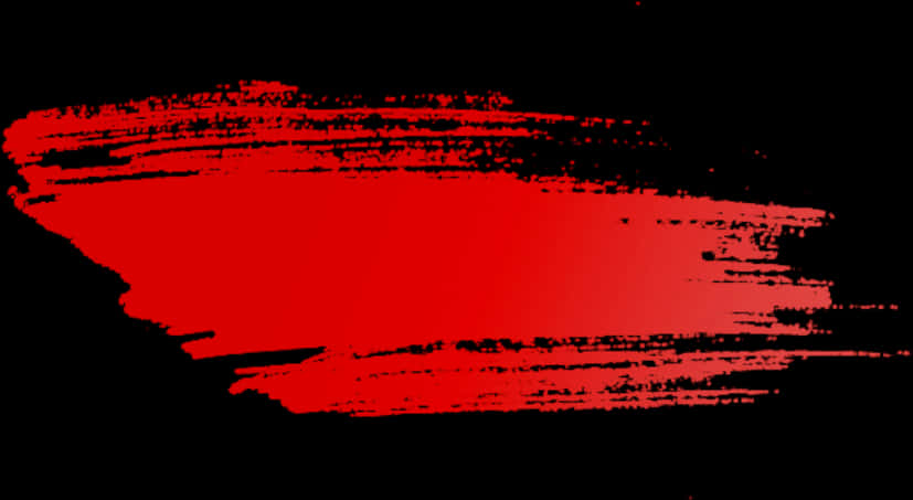 A Red Brush Stroke On A Black Background