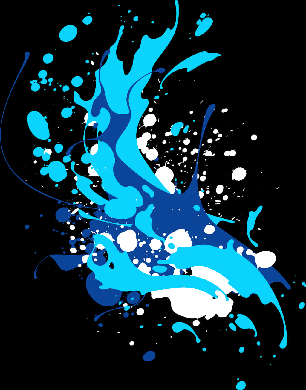 A Blue And White Paint Splatter