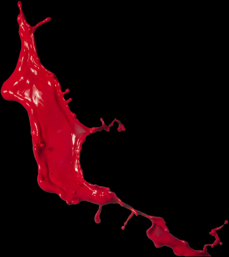 A Red Paint Splashing On A Black Background