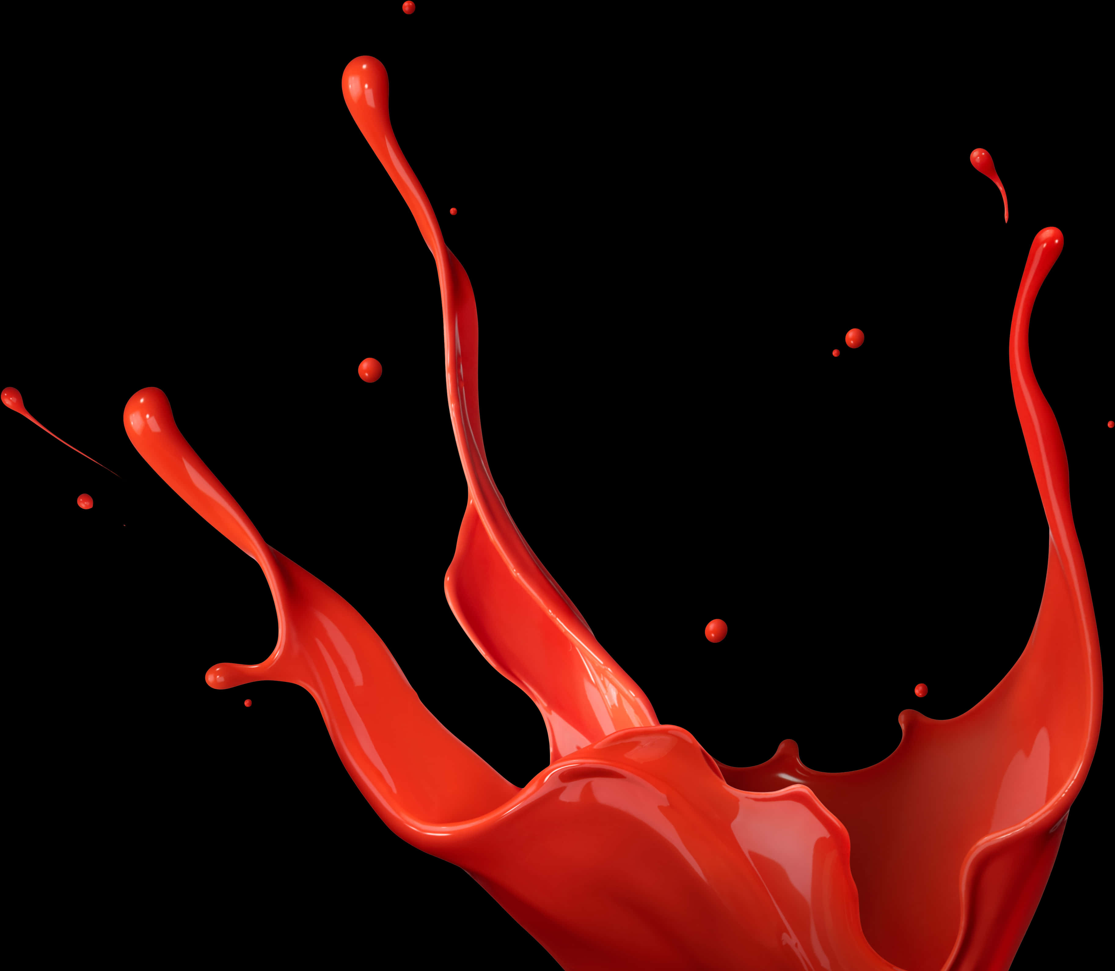 A Red Paint Splashing On A Black Background