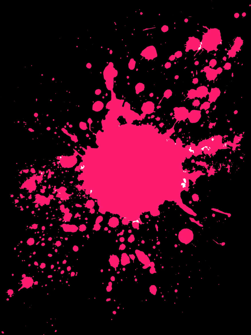 A Pink Paint Splatter On A Black Background