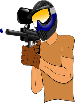 A Man Wearing A Mask And Holding A Gun