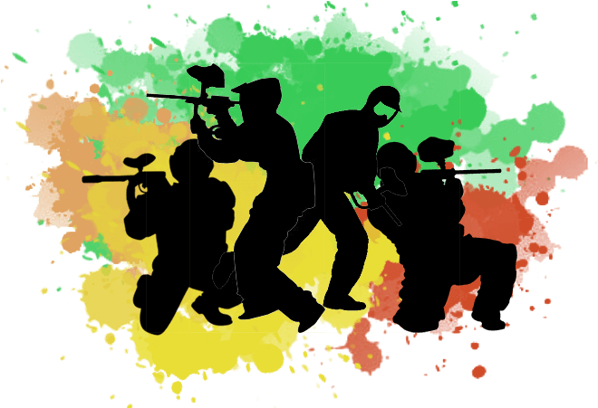 A Group Of People With Paintball Guns