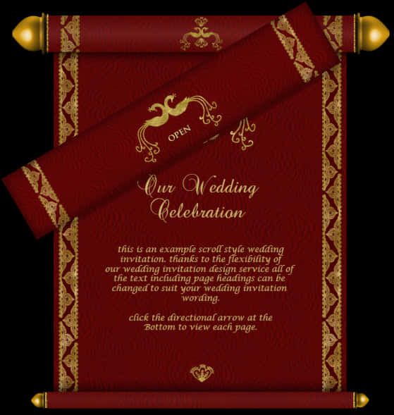 Pakistani Wedding Invitations Usa Indian Wedding Invitations - Wedding Card Scroll Design, Hd Png Download