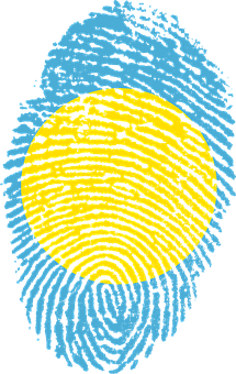 A Yellow And Blue Fingerprint