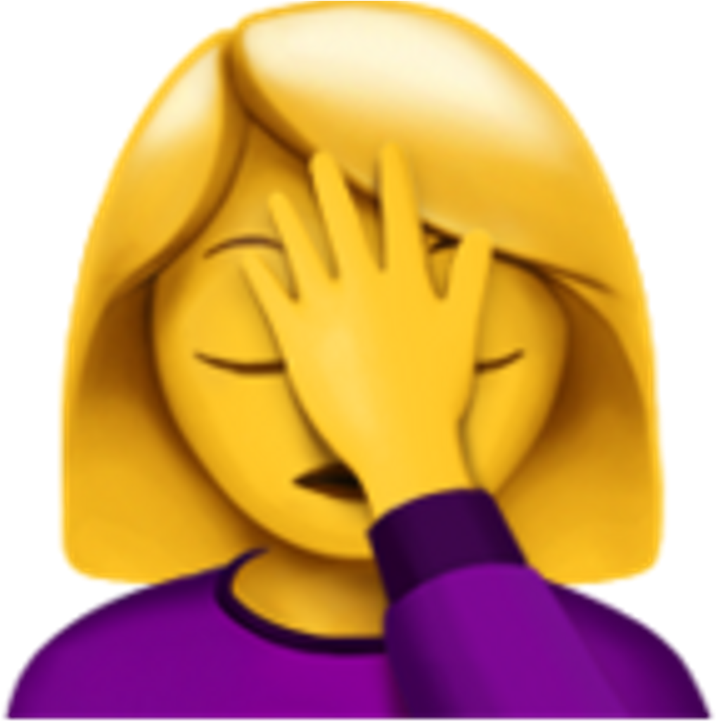 Palm Face Emoji - Woman Facepalming Emoji, Hd Png Download