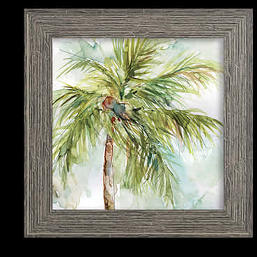 A Painting Of A Palm Tree