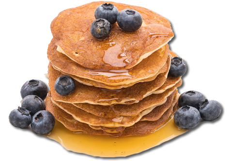 A Stack Of Pancakes With Blueberries