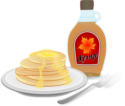 A Plate Of Pancakes And Syrup