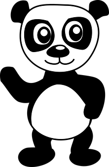 A Black And White Panda Face