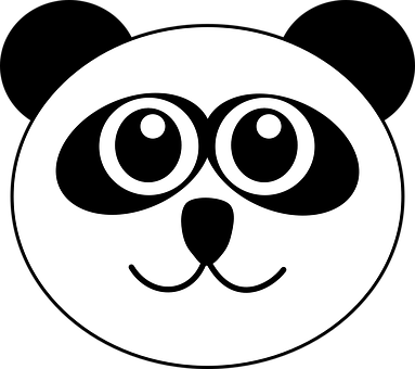 A Black And White Panda Face