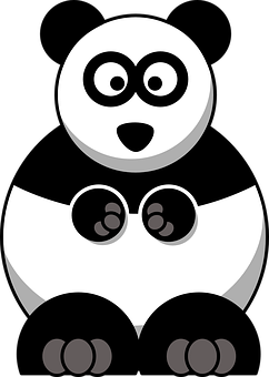 A Panda With Black And White Circles
