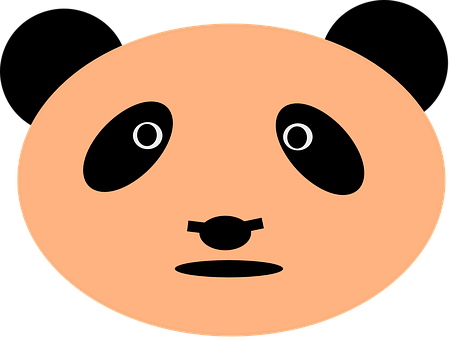 A Cartoon Face Of A Panda