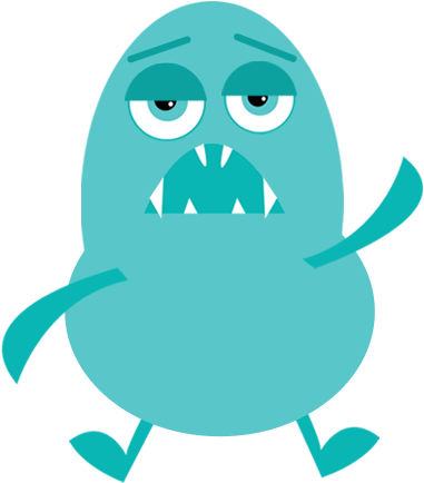 A Cartoon Blue Monster With Sharp Teeth And Legs