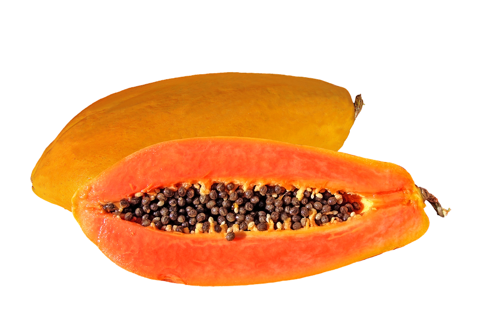 A Papaya Cut In Half
