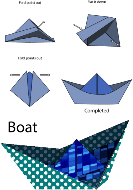 A Paper Boat With A Pattern