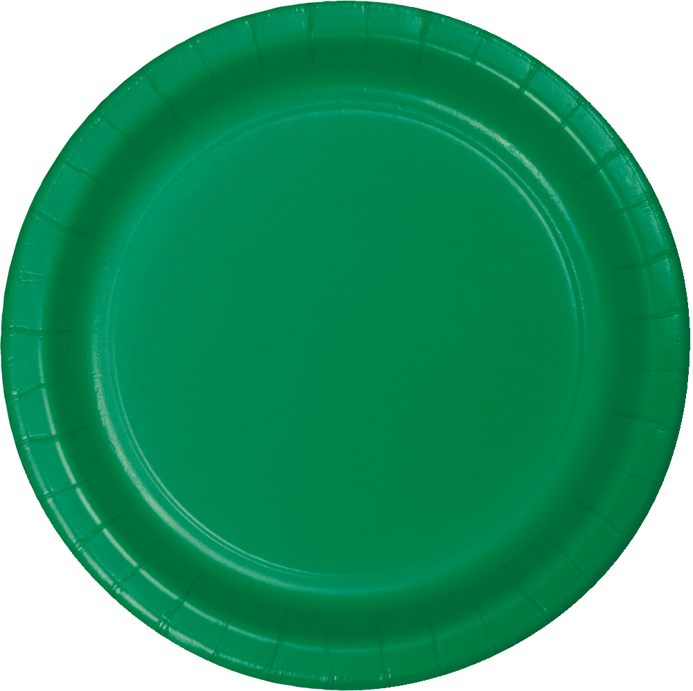 A Green Paper Plate On A Black Background