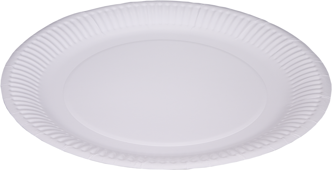 A White Paper Plate With A Black Background