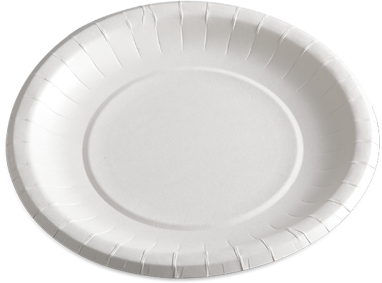 A White Paper Plate On A Black Background