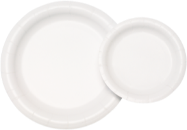 A White Paper Plates On A Black Background
