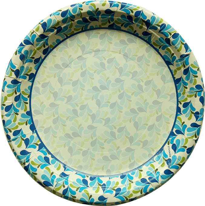 A Paper Plate With A Pattern On It
