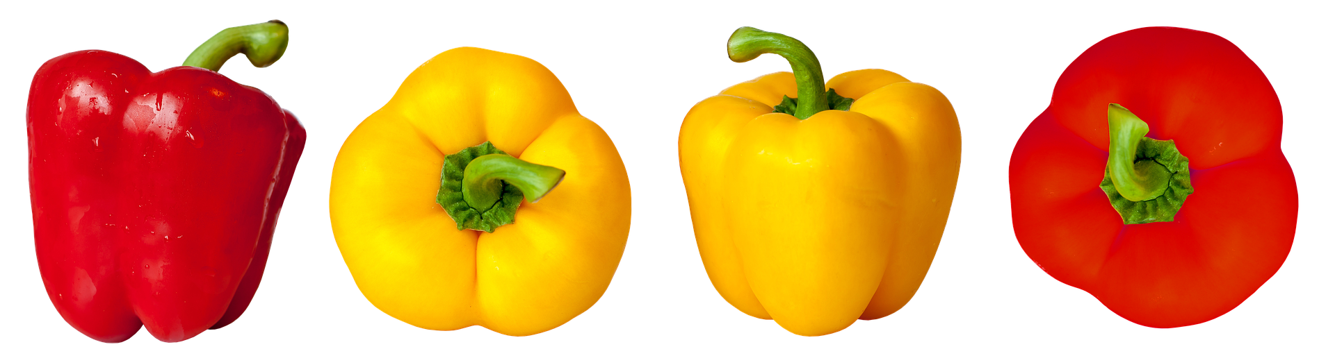 A Yellow Bell Pepper With Green Stems