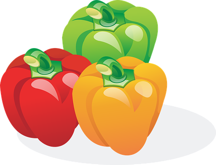 A Group Of Bell Peppers On A Plate