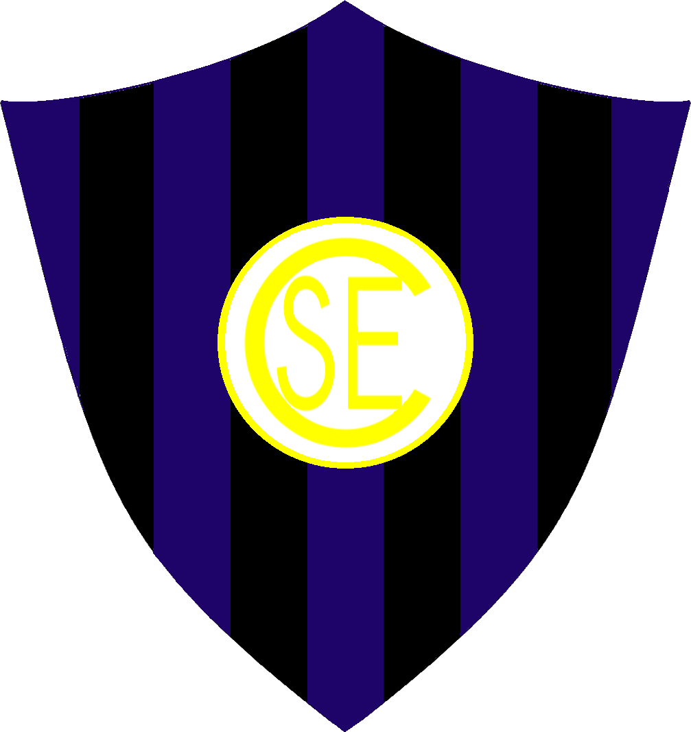 A Blue And Purple Striped Shield With A Yellow Circle And A White Circle