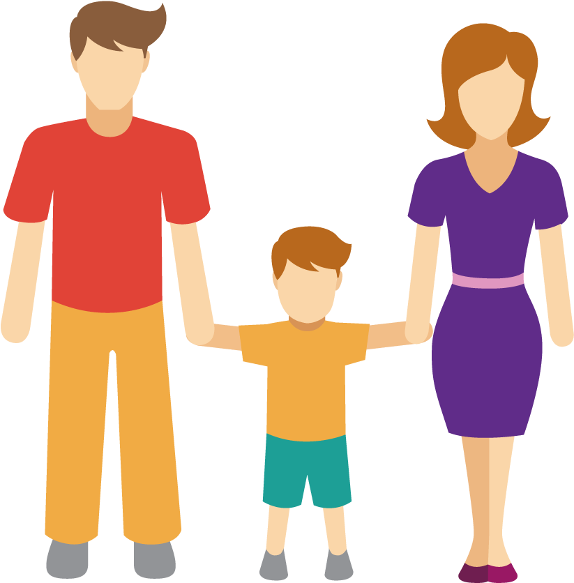 A Man And Woman Holding Hands With A Child