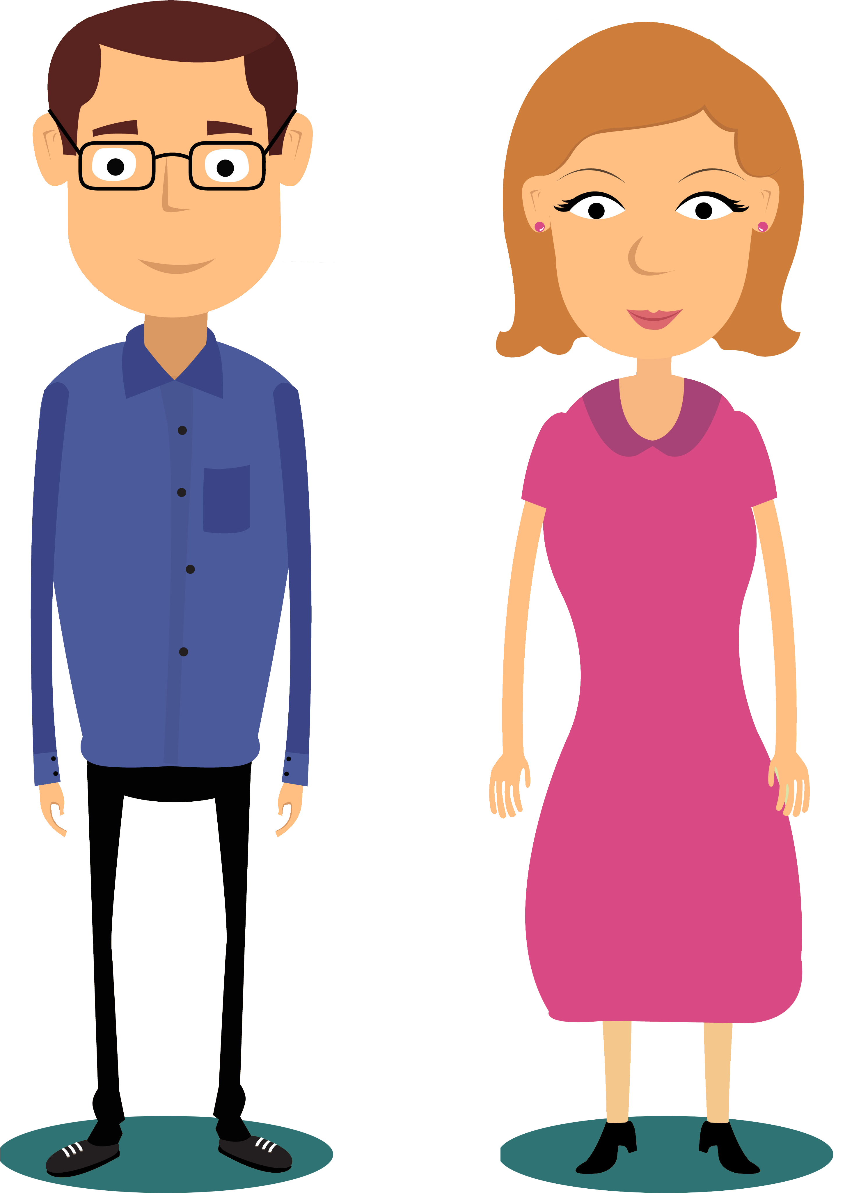 A Man And Woman Cartoon Characters
