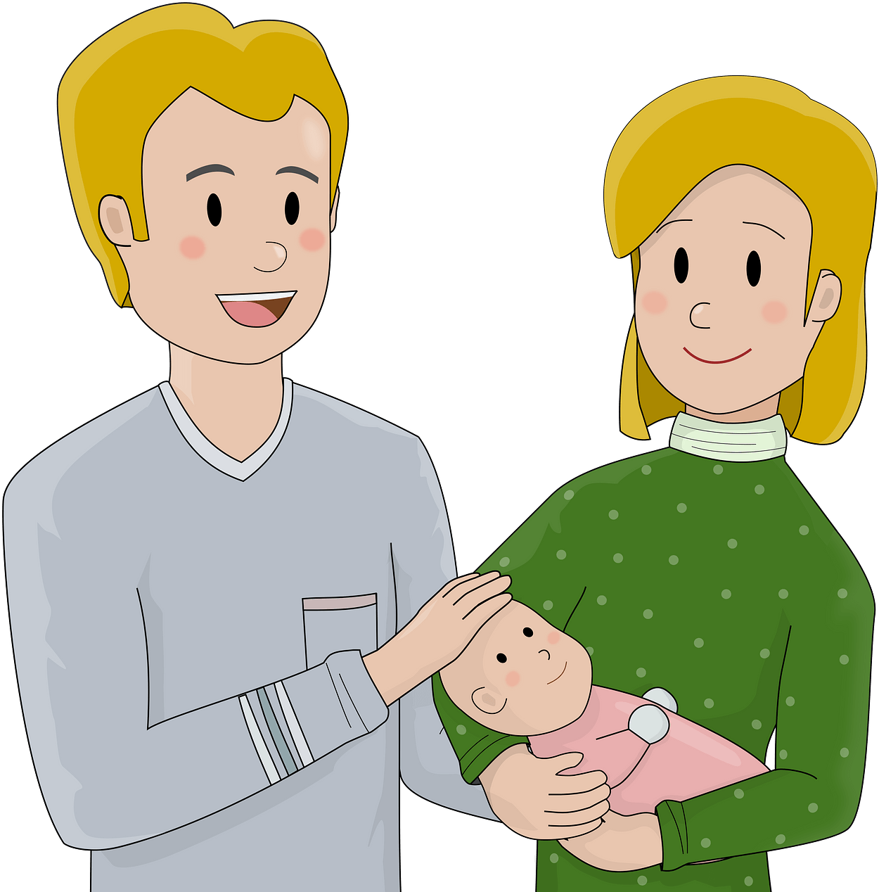 A Man And Woman Holding A Baby