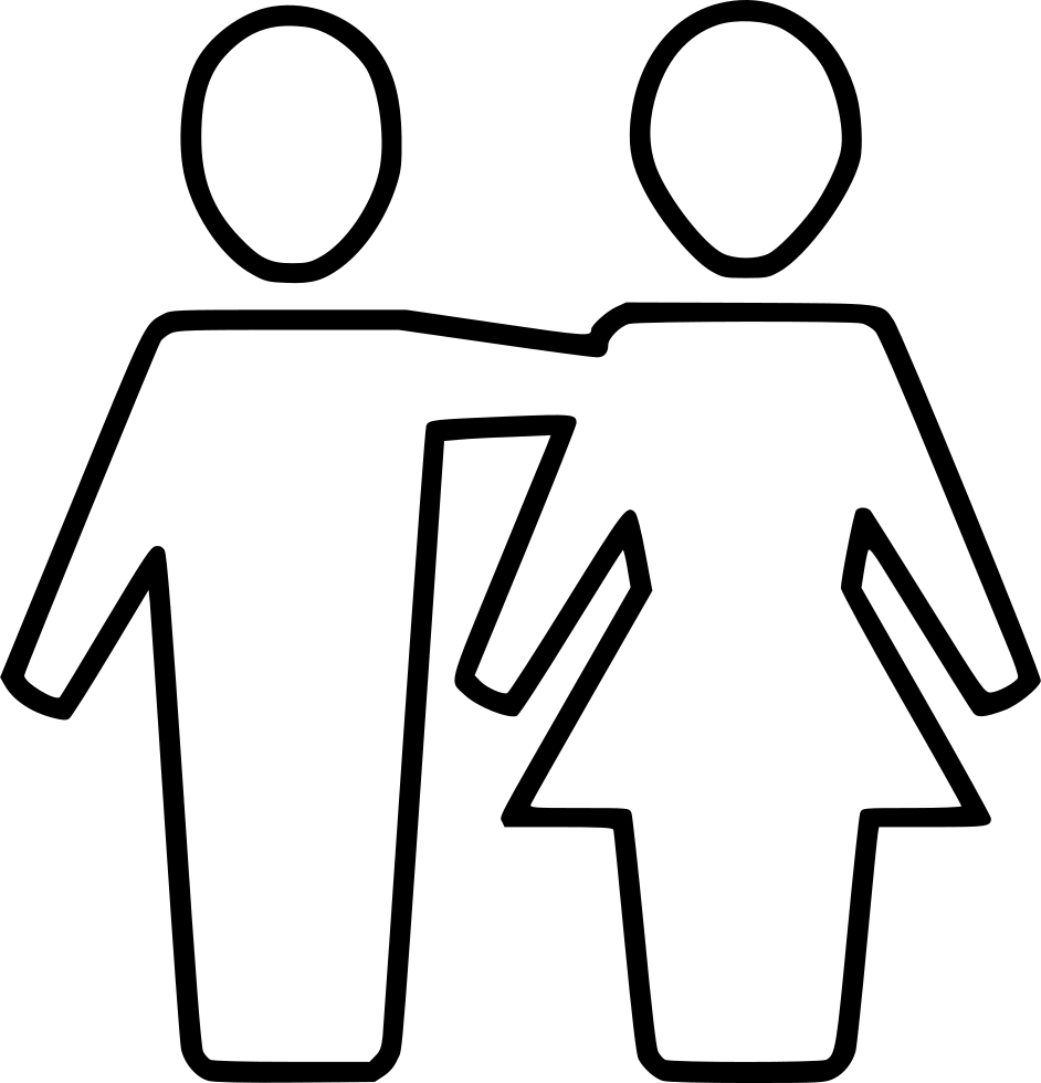 A Black Outline Of A Man And Woman