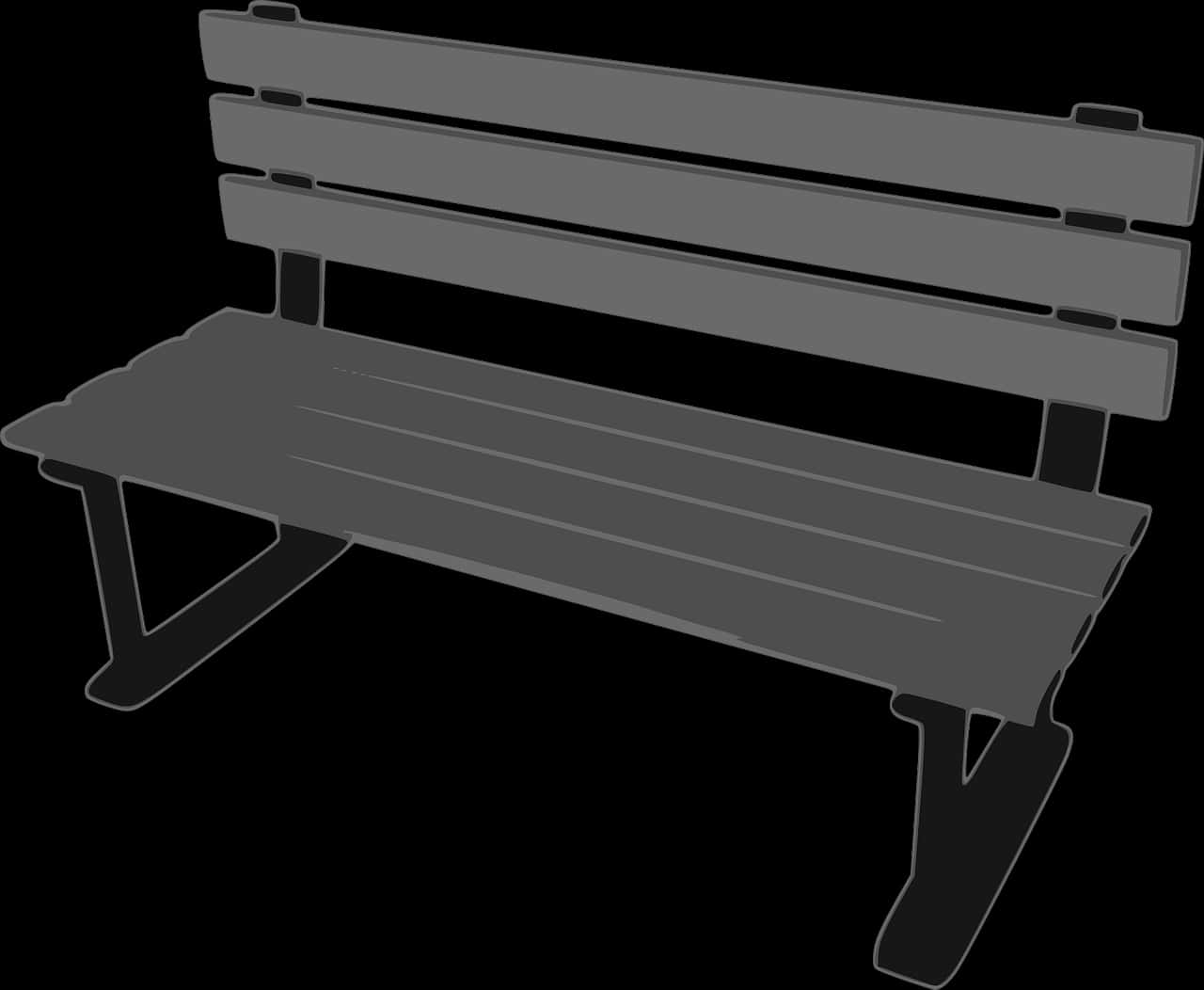 A Grey Bench With Black Background