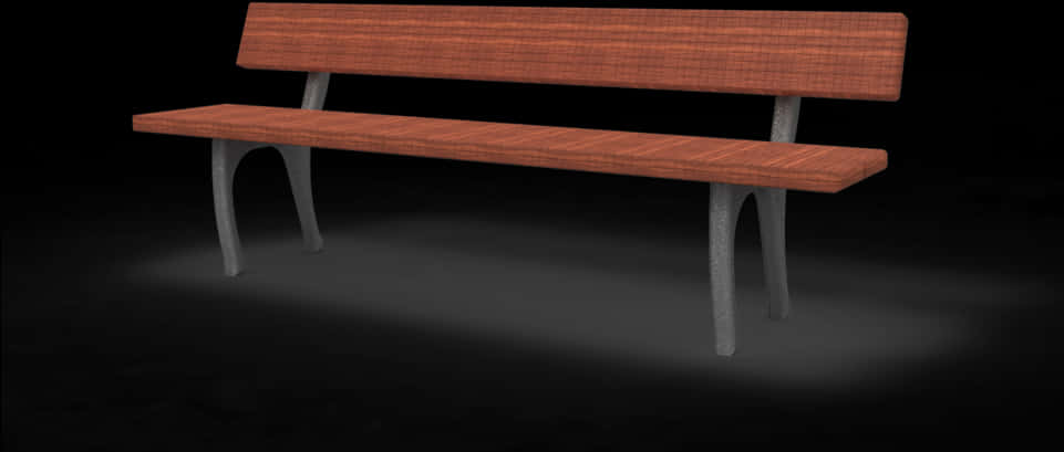 A Wooden Bench With Metal Legs