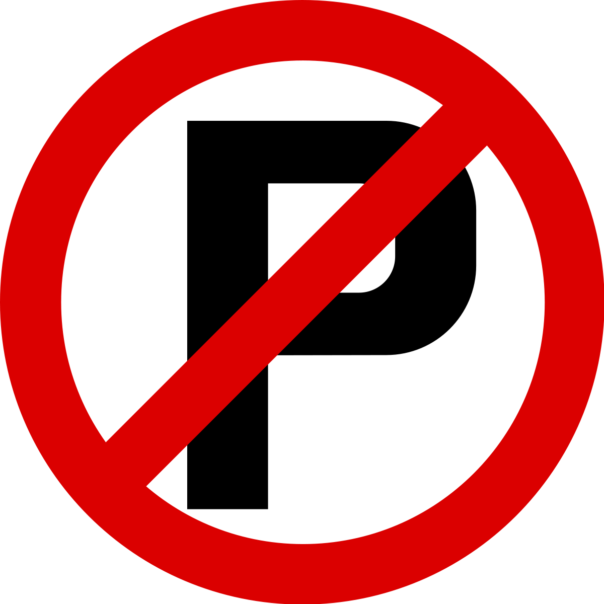 A No Parking Sign With A Red Circle