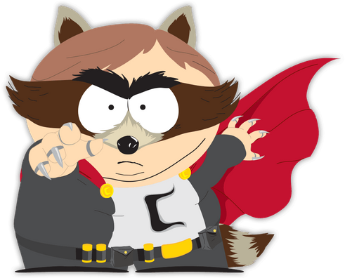 A Cartoon Of A Raccoon With A Cape