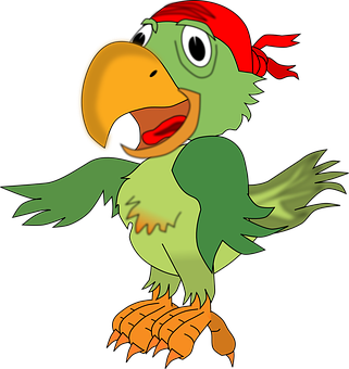 A Cartoon Of A Parrot