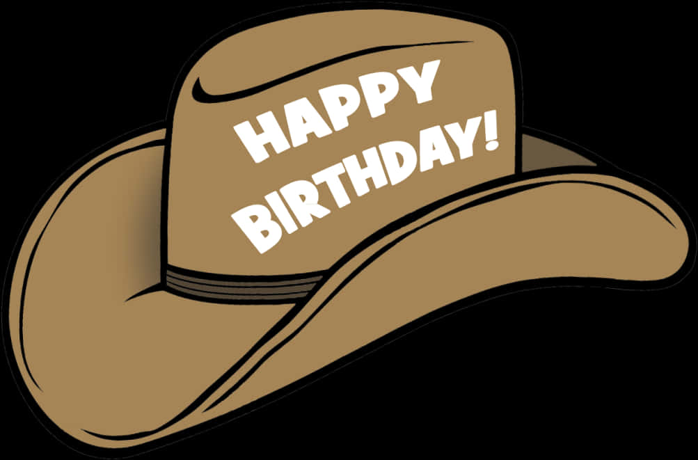 A Brown Hat With White Text