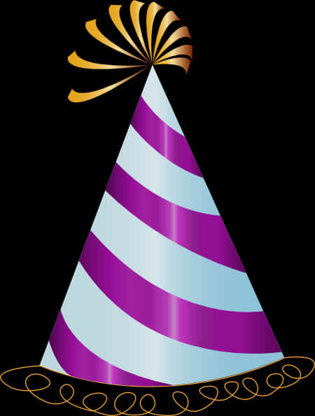 A Purple And White Striped Party Hat