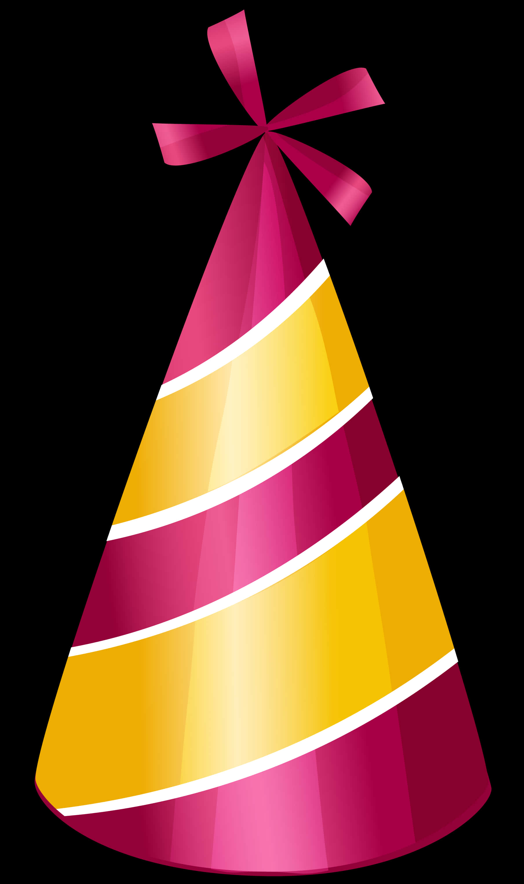 A Colorful Party Hat With A Ribbon