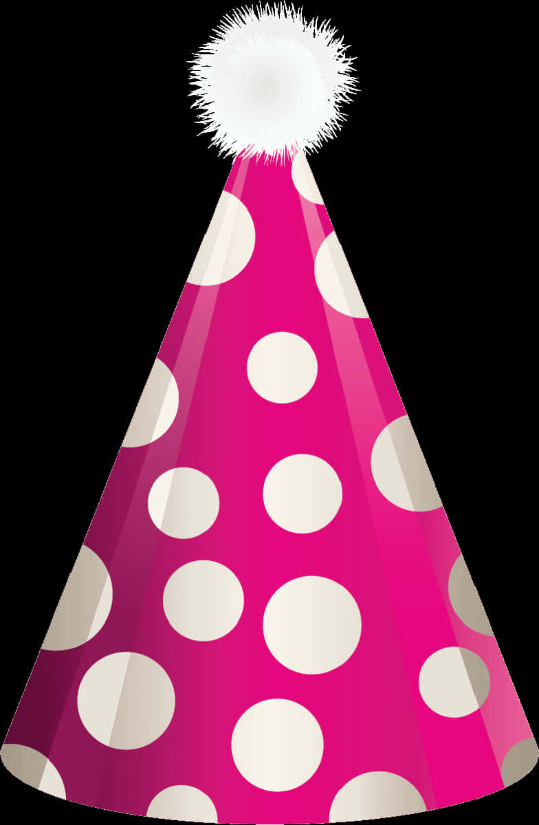A Pink And White Polka Dot Party Hat