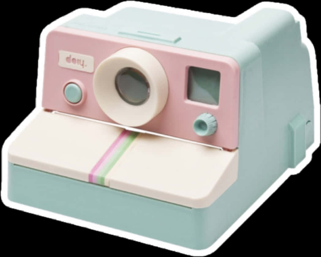 Pastel Green And Pink Camera Clipart Png