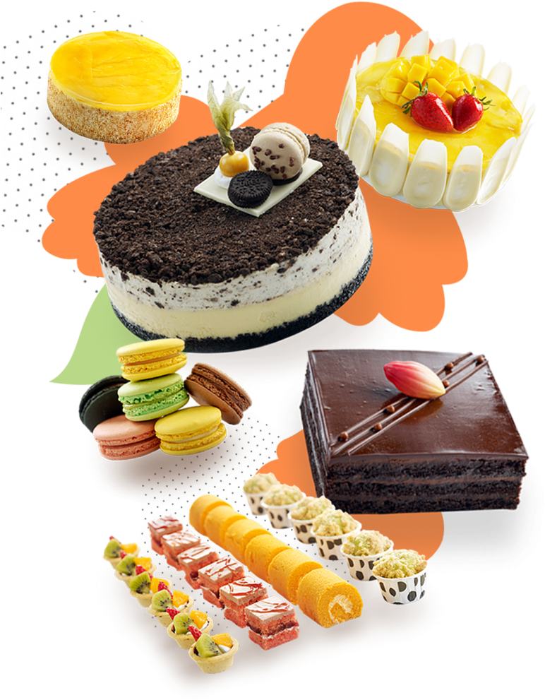 A Group Of Cakes And Desserts