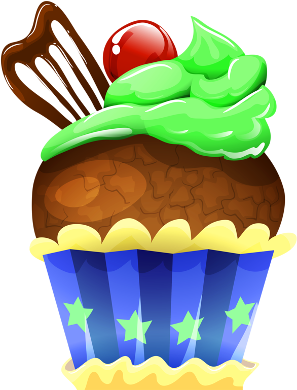 A Cartoon Of A Cupcake