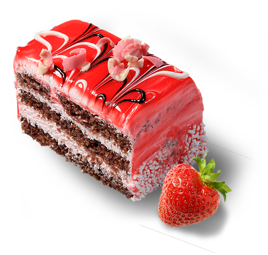 A Piece Of Cake With A Strawberry