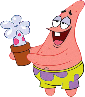 Cartoon Character Holding A Flower