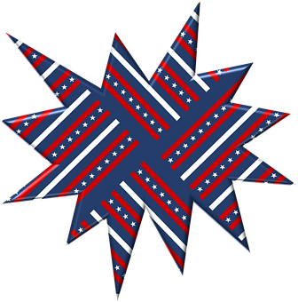 A Star Shaped Object With Red White And Blue Stripes