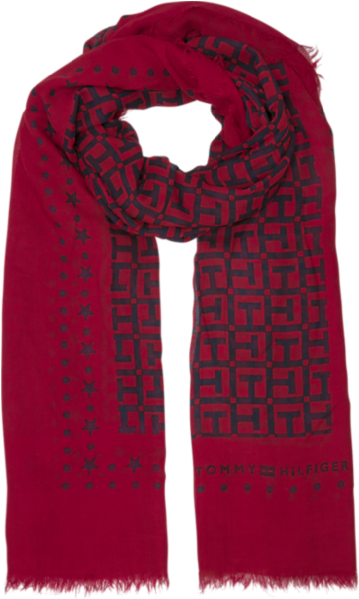 Patterned Red Scarf